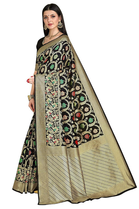 Vasthrlay Floral Gs Bridal Black Ethnic Wear