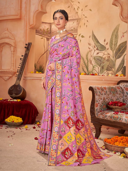 Vasthrlay Kashmiri Pashmina Heritage White Ethnic Wear
