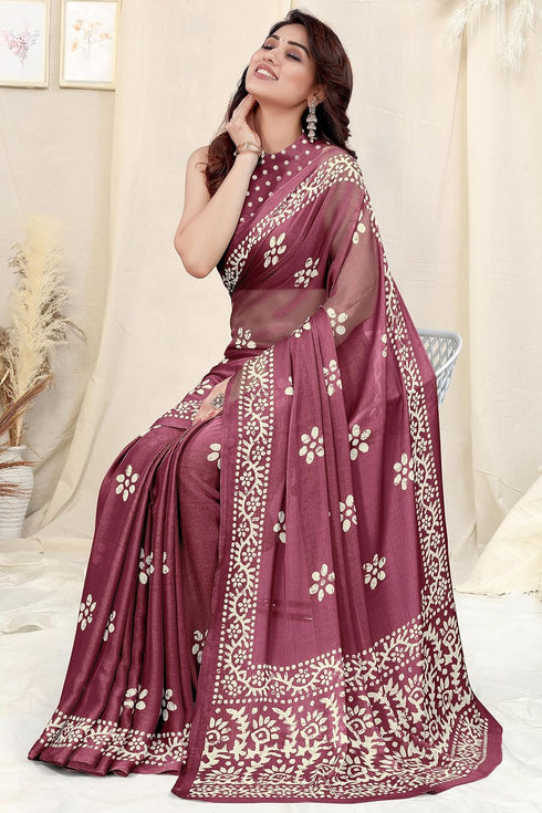 Vasthrlay Fashion Chiffon Printed Parrot Ethnic Wear