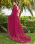 Vasthrlay Bandhani Printed Dark Pink Saree With Unstitched Blouse Piece