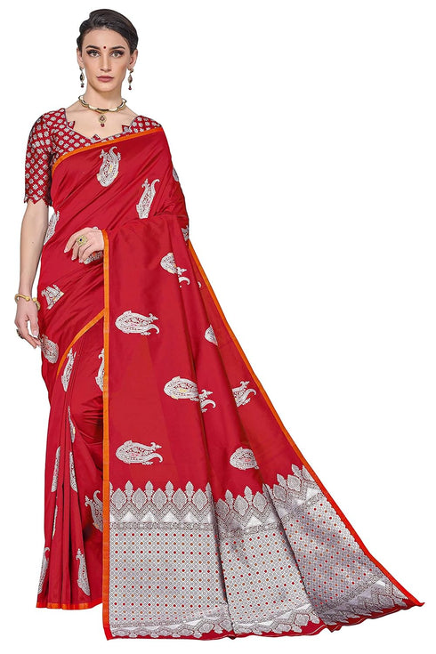 Vasthrlay Banarasi Gs Orange Ethnic Wear