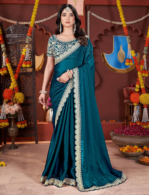 Vasthrlay Striped Bollywood Chiffon Unstitched