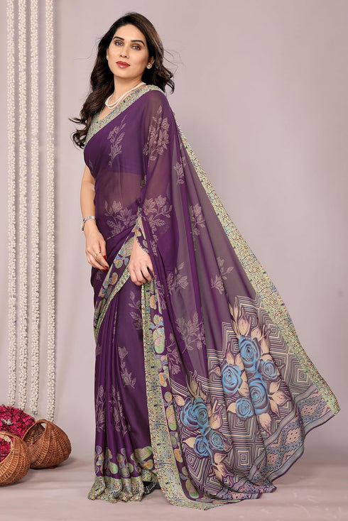 Vasthrlay Fashion Chiffon Georgette Dark Ethnic Wear