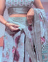 Vasthrlay Womens Printed Unstitched Cream Saree