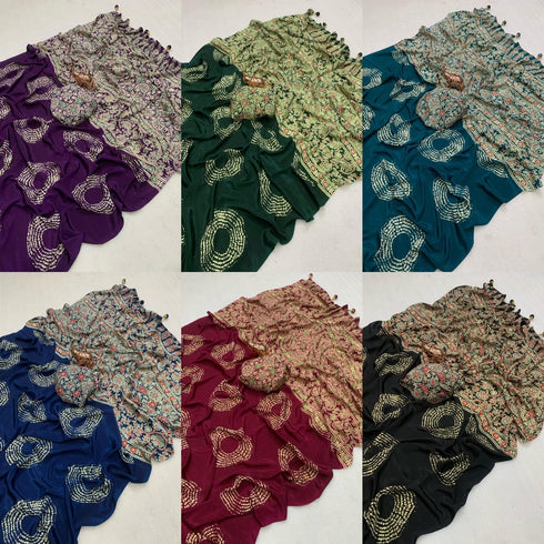 Vasthrlay Printed Ajrakh Floral