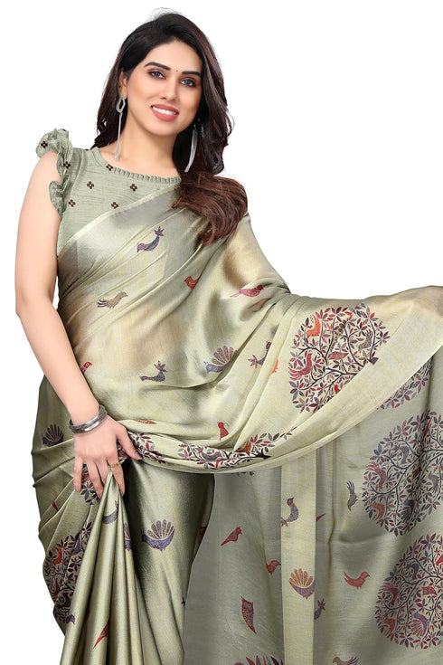 Vasthrlay Fashion Chiffon Printed Dusty Ethnic Wear