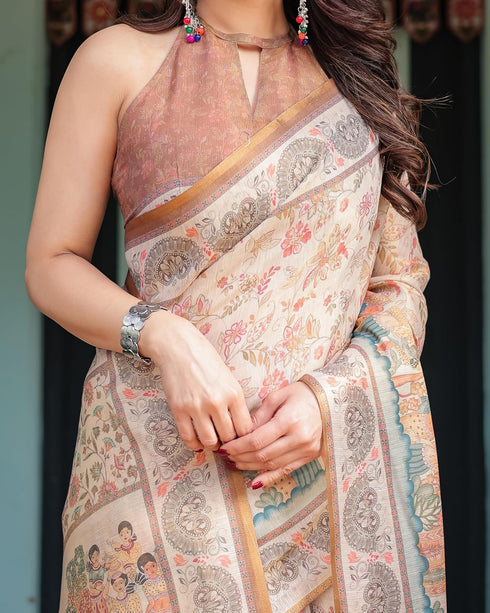 Vasthrlay Cotton Handloom Tassels Saree