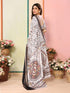 Vasthrlay White Sequins Unstitched Saree