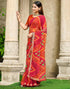 Vasthrlay Chiffon Bandhani Unstitched Green Saree