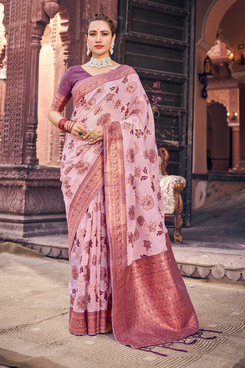 Vasthrlay Organza Designer Unstitched Saree