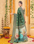 Vasthrlay Womens Weaving Green | Gold Saree With Unstitched Blouse Piece