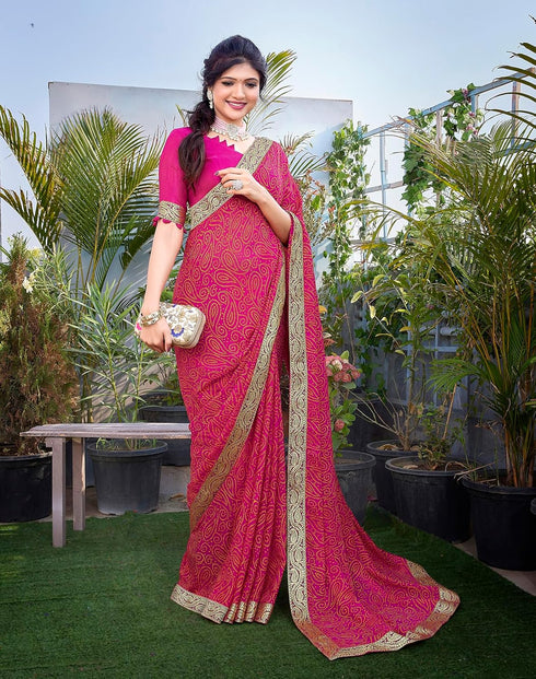 Vasthrlay Georgette Printed Jacquard Material Ethnic Wear