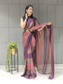 Vasthrlay Pink Georgette Unstitched Saree