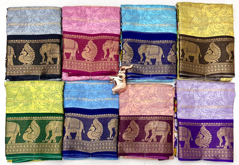 Vasthrlay Kalamkari Contrast Royalblue