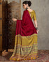 Vasthrlay Printed Tassels Unstitched Maroon Saree