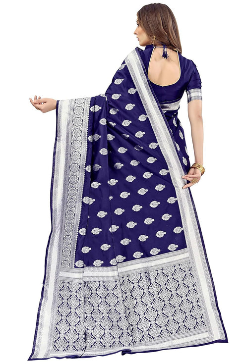 Vasthrlay Banarasi Gs Bridal Navy Ethnic Wear