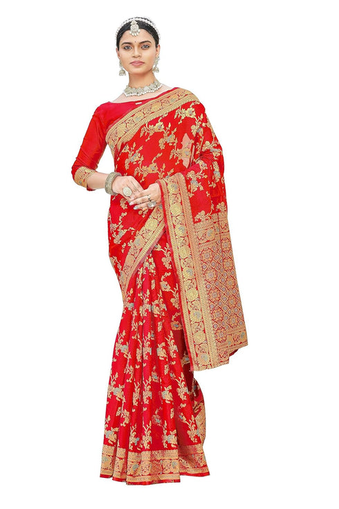 Vasthrlay Banarasi Premium Pink Ethnic Wear