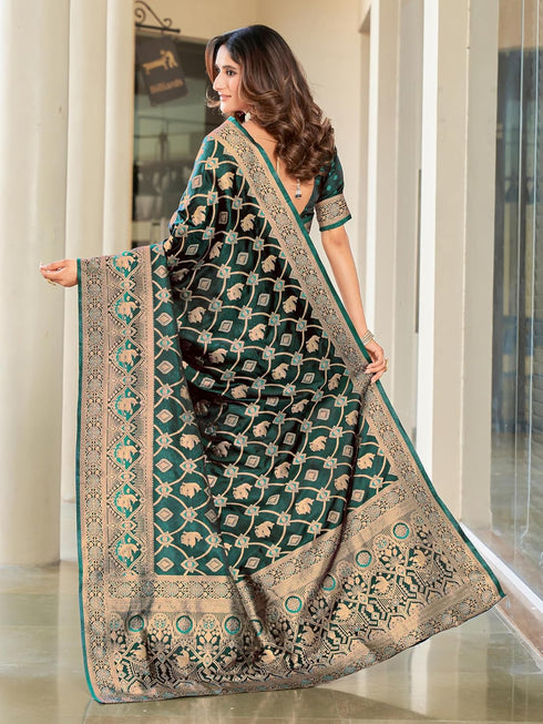 Vasthrlay Kanjivaram Satin Orange Ethnic Wear
