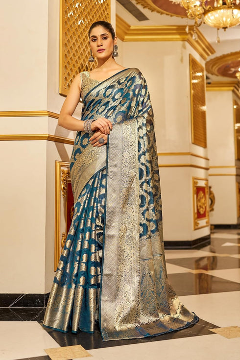 Vasthrlay Organza Patola Leriya Unstitched Saree
