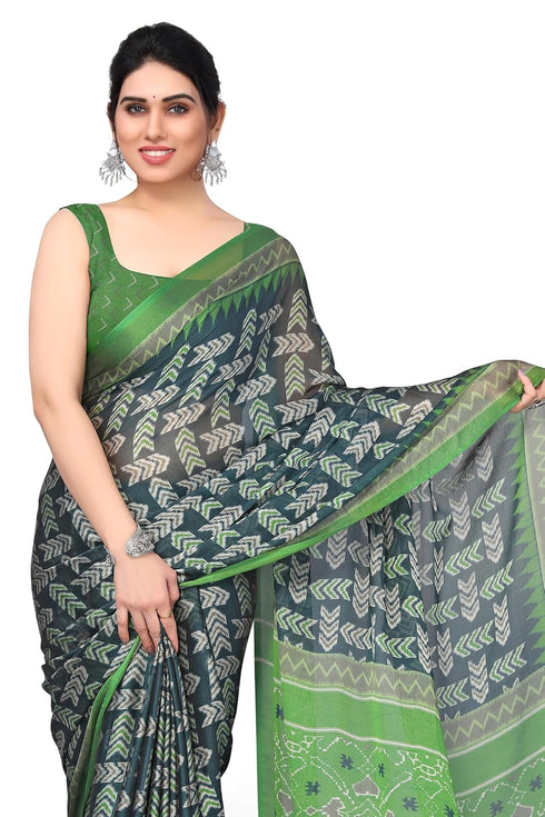 Vasthrlay Fashion Georgette Kalmkari Mehandi Ethnic Wear
