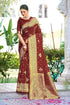 Vasthrlay Banarasi Maroon Ethnic Wear