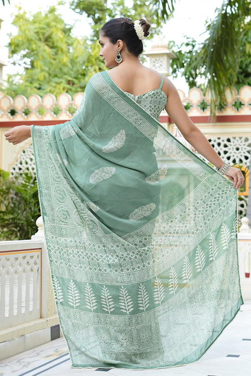 Vasthrlay Fashion Chiffon Printed Ethnic Wear