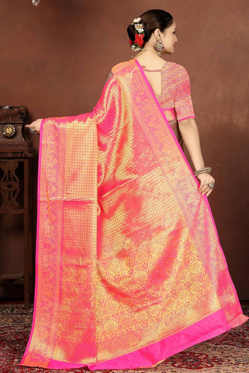 Vsathrlay Gold Kanjivaram Banarasi Festival Ethnic Wear