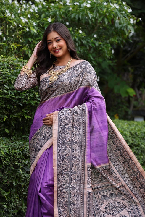 Vasthrlay Tussar Saree Ghicha