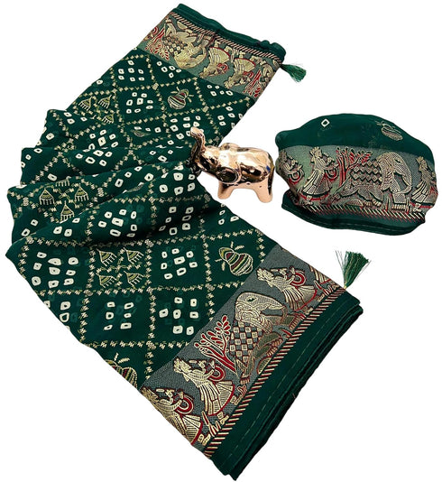 Vasthrlay Bandhani Georgette Kalamkari