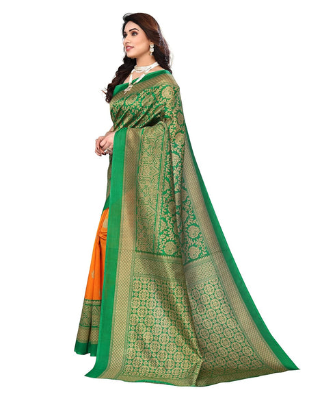 Vasthrlay Venkatagiri Printed Sdpl Metro Orange Free Ethnic Wear