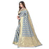 Vasthrlay Grey Kanjivaram Unstitched Saree