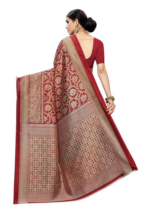 Vasthrlay Venkatagiri Blouse Piece Sdpl Metro Red Free Ethnic Wear