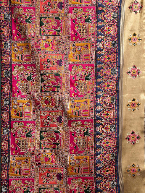 Vasthrlay Printed Purple Saree