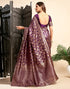 Vasthrlay Womens Jacquard Unstitched Wine Saree