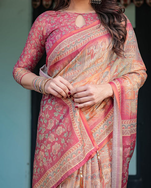 Vasthrlay Traditional Designer Off White Saree