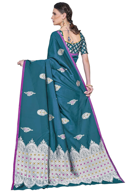 Vasthrlay Banarasi Gs Firozi Ethnic Wear