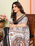 Vasthrlay White Sequins Unstitched Saree