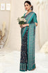 Vasthrlay Fashion Chiffon Printed Navy Ethnic Wear