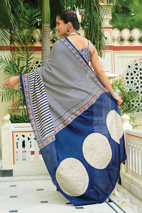 Vasthrlay Fashion Stripes Printed Ethnic Wear