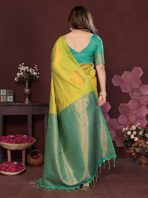 Vasthrlay Kanjivaram Unstitched Piece Blue
