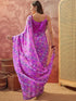 Vasthrlay Chiffon Bandhani Unstitched Purple Saree