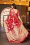 Vasthrlay Organza Patola Unstitched Blouse Saree