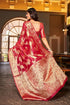 Vasthrlay Organza Patola Unstitched Blouse Saree