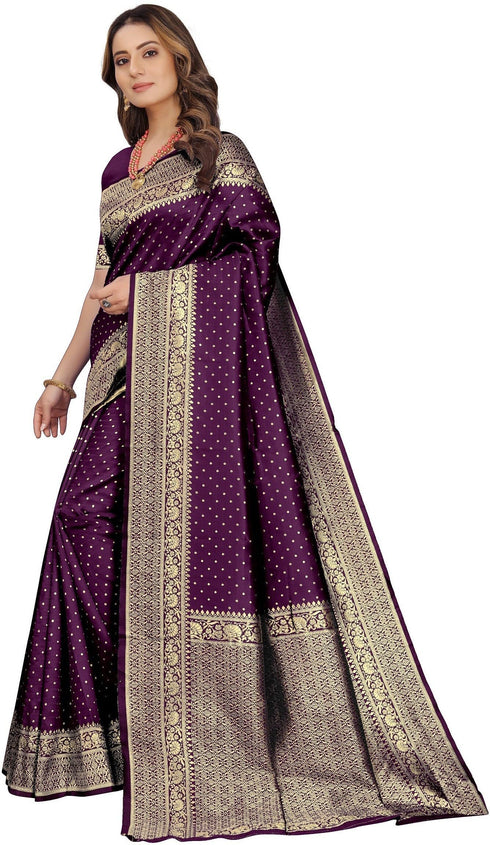 Vasthrlay Purple Kanjivaram Saree