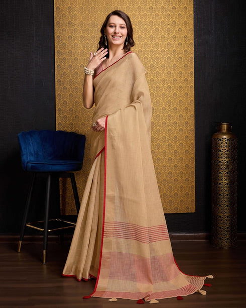 Vasthrlay Women's Cotton Unstitched Blouse Saree