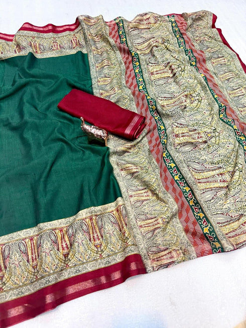 Vasthrlay Tussar Leheriya Printed