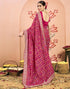 Vasthrlay Georgette Embroidery Unstitched Dark Green Saree