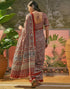 Vasthrlay Womens Printed Unstitched Maroon Saree