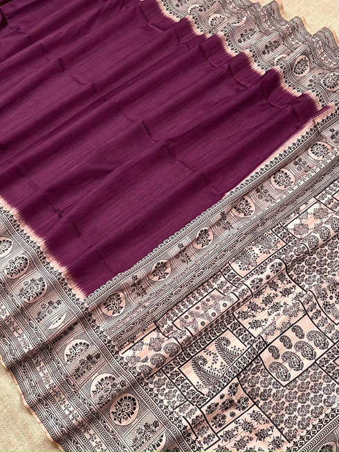 Vasthrlay Tussar Traditional Kalamkari