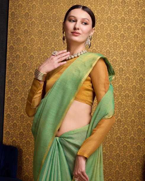 Vasthrlay Women's Cotton Length Unstitched Saree